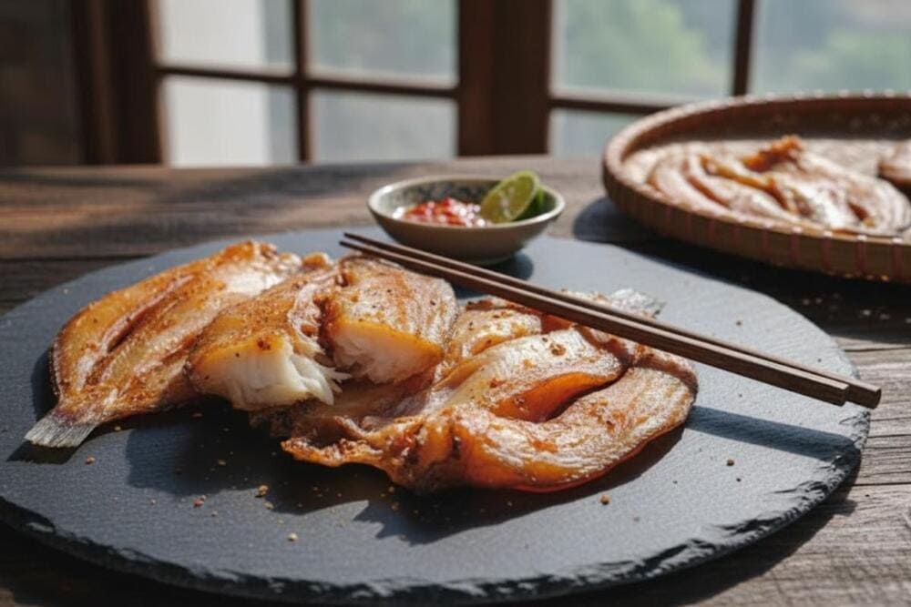 Khô cá lóc muối ớt tiêu một nắng làm quà.